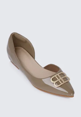 Amina Comfy Ballerina In Taupe