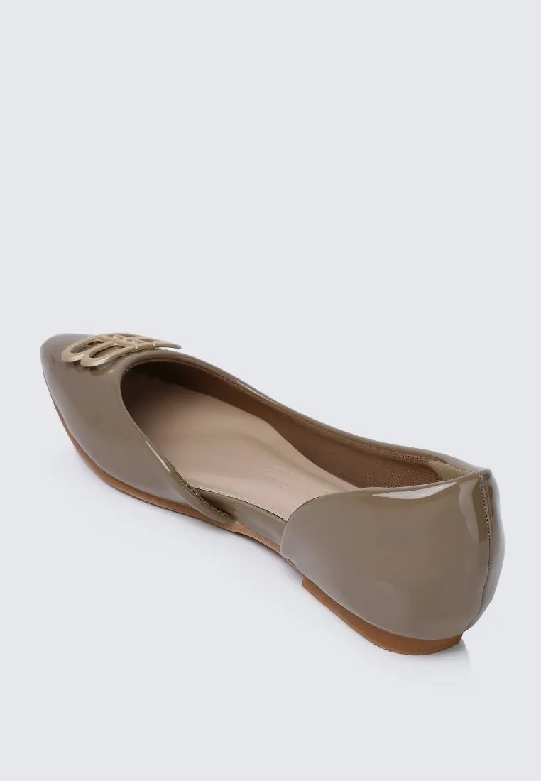 Amina Comfy Ballerina In Taupe