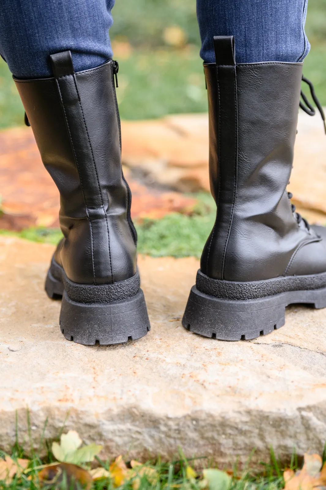 Ash Combat Boots In Black