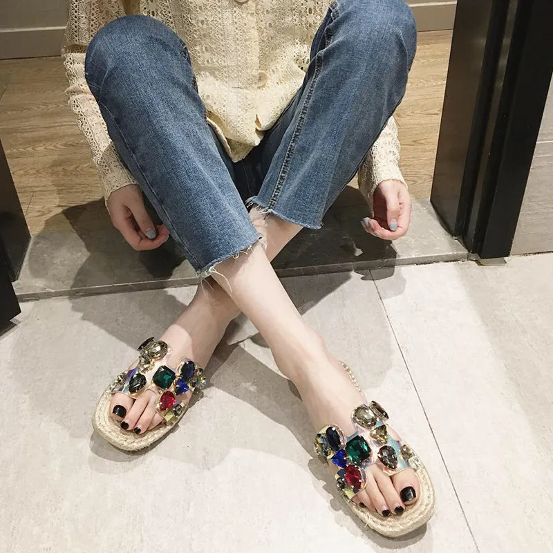 BOOPDO DESIGN EMBELLISHED ESPADRILLE SANDALS