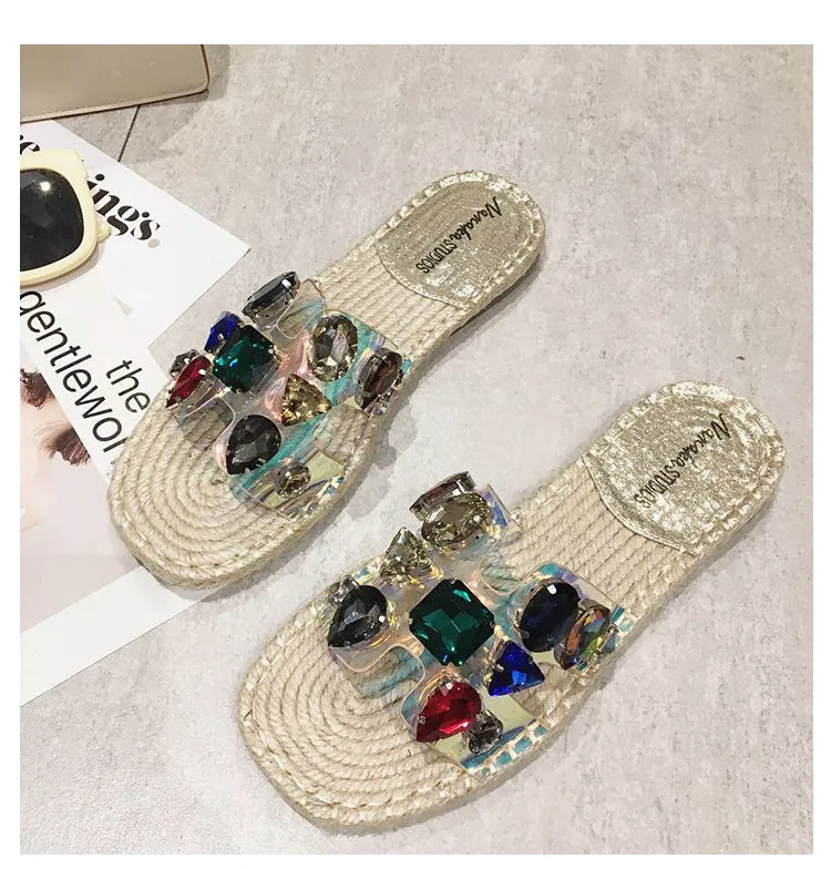 BOOPDO DESIGN EMBELLISHED ESPADRILLE SANDALS