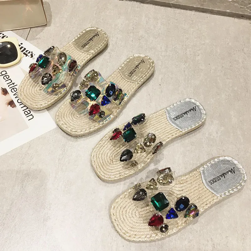 BOOPDO DESIGN EMBELLISHED ESPADRILLE SANDALS