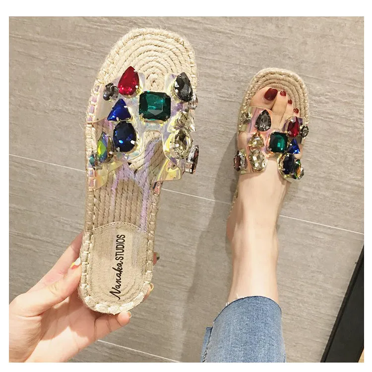 BOOPDO DESIGN EMBELLISHED ESPADRILLE SANDALS