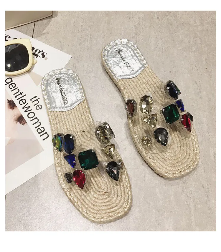 BOOPDO DESIGN EMBELLISHED ESPADRILLE SANDALS