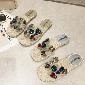 BOOPDO DESIGN EMBELLISHED ESPADRILLE SANDALS