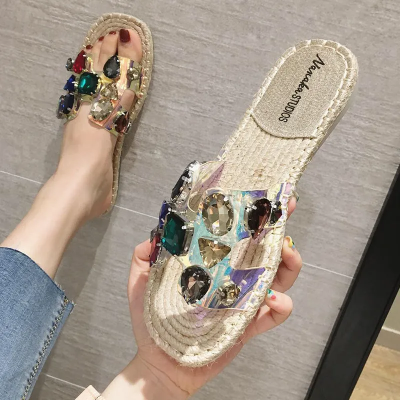 BOOPDO DESIGN EMBELLISHED ESPADRILLE SANDALS