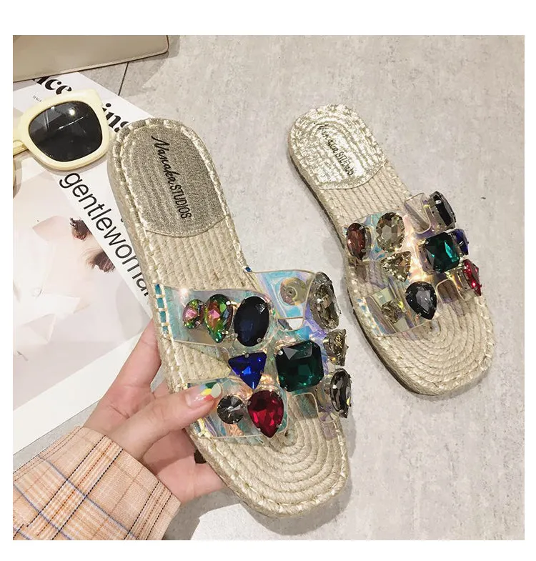 BOOPDO DESIGN EMBELLISHED ESPADRILLE SANDALS