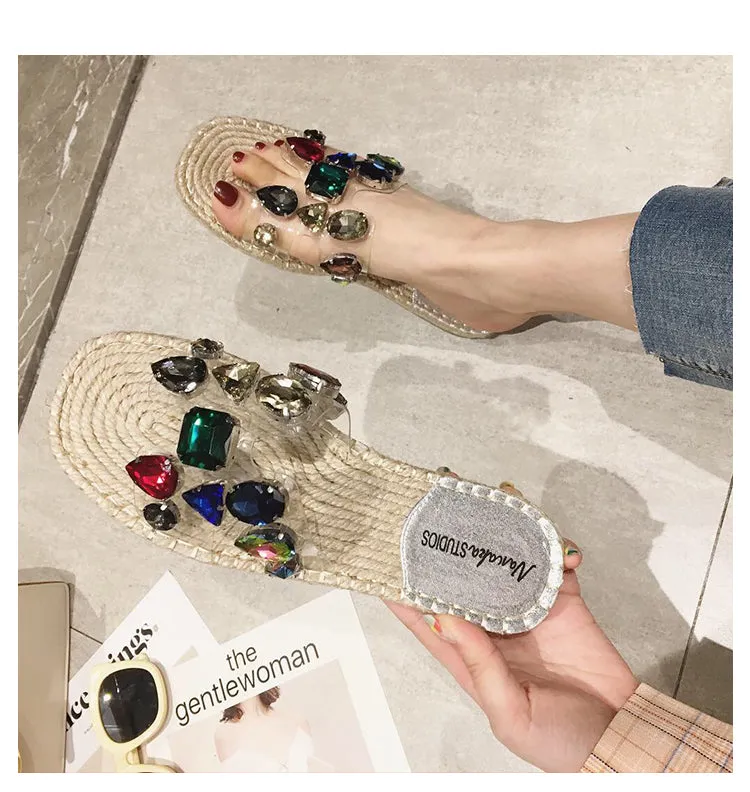 BOOPDO DESIGN EMBELLISHED ESPADRILLE SANDALS