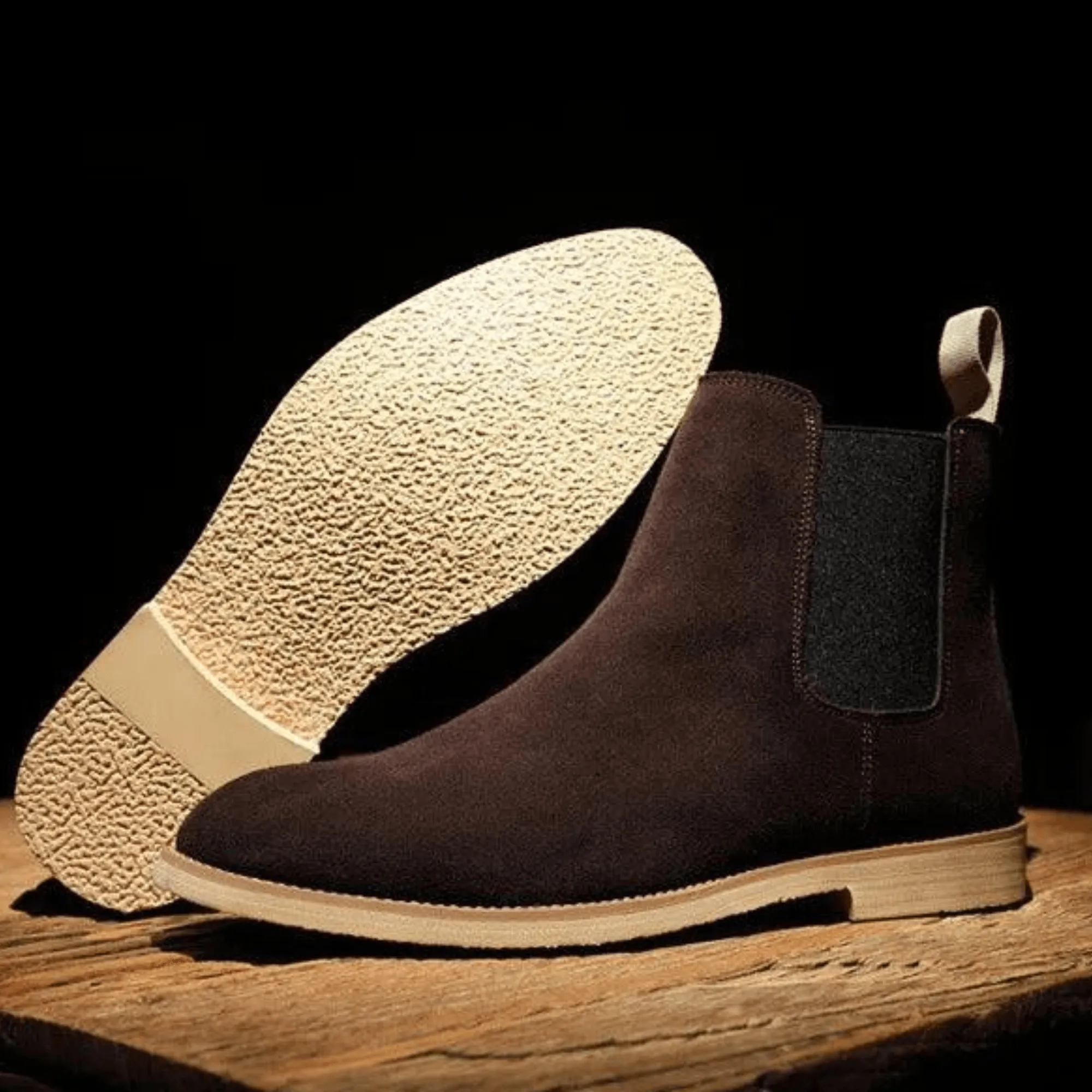 British Style Genuine Men's Suede Chelsea Boots Men's Business Dress Shoes Fashion Warm Winter Men Riding Boots