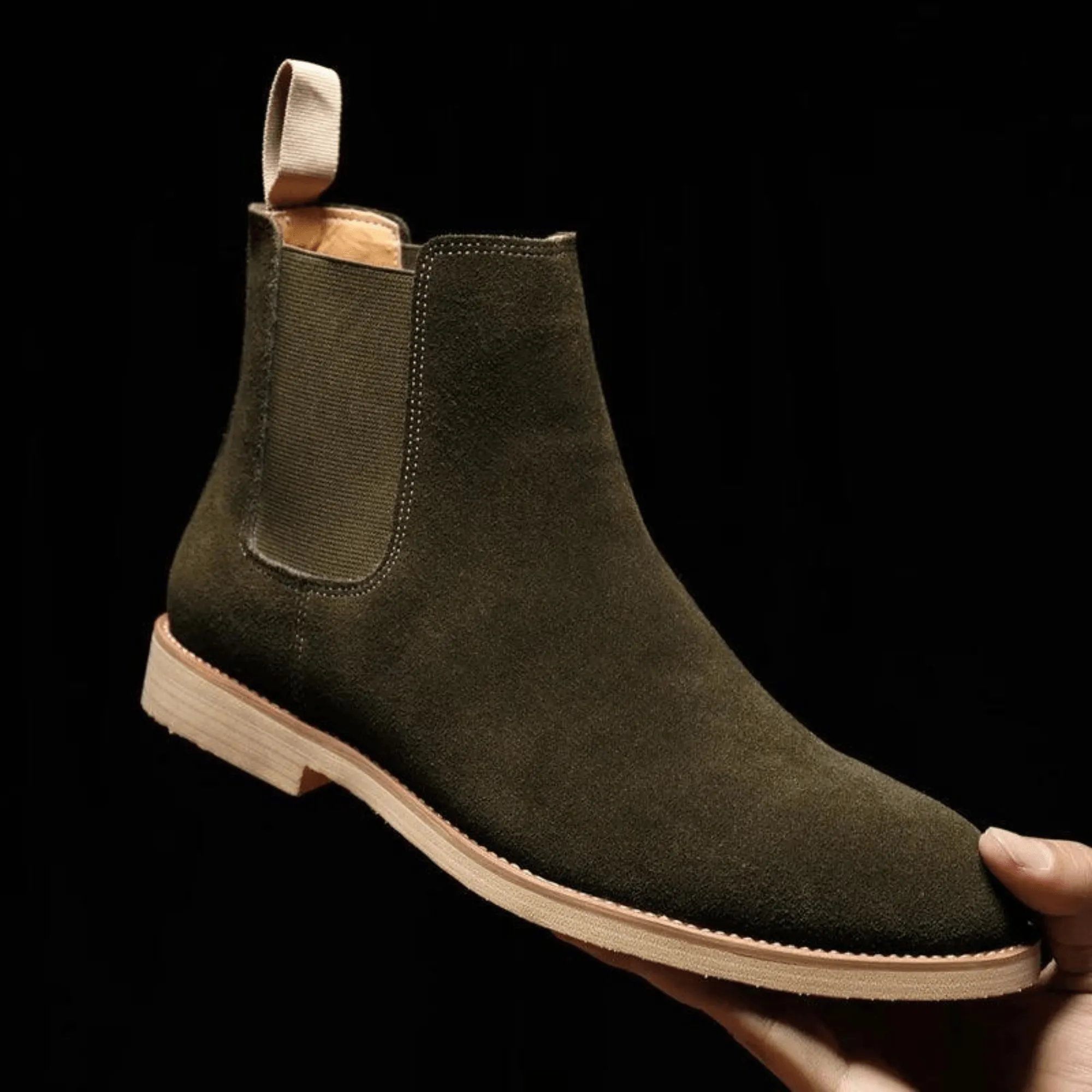 British Style Genuine Men's Suede Chelsea Boots Men's Business Dress Shoes Fashion Warm Winter Men Riding Boots