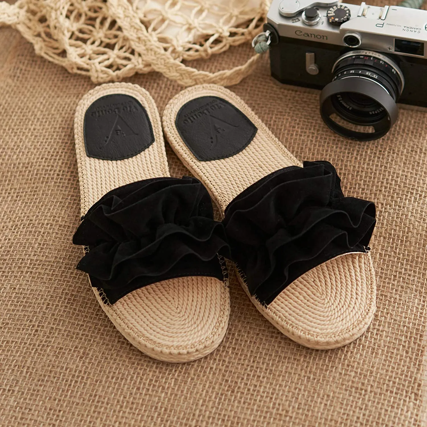 Espadrille Black Indoor Outdoor Sandal