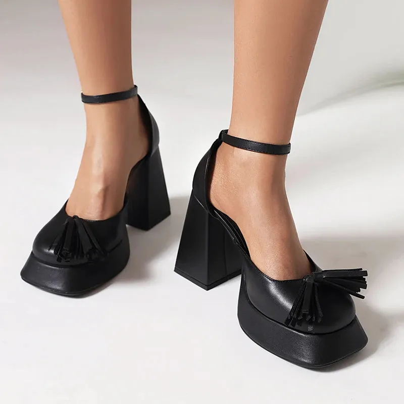 Fringed Platform Heels