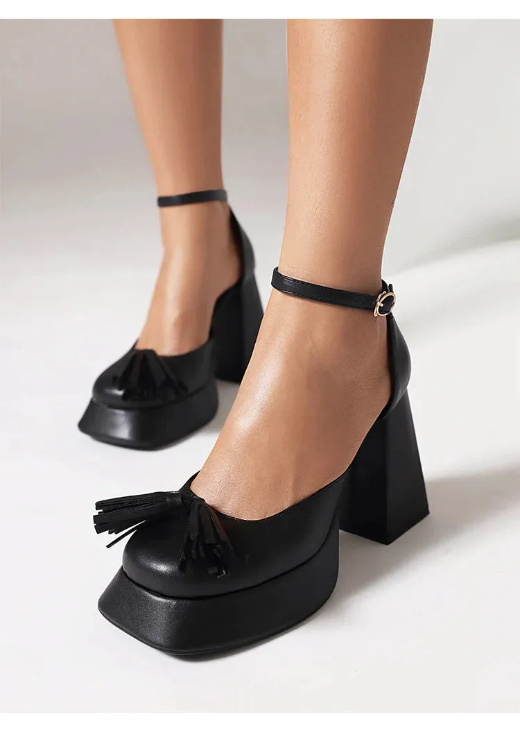 Fringed Platform Heels