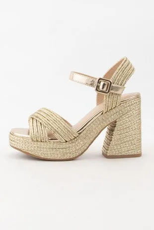 Golden Platform Heels