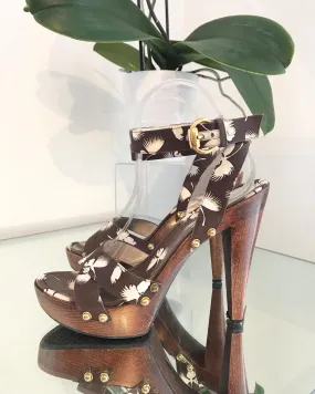 GUCCI Wooden Platform High Heels