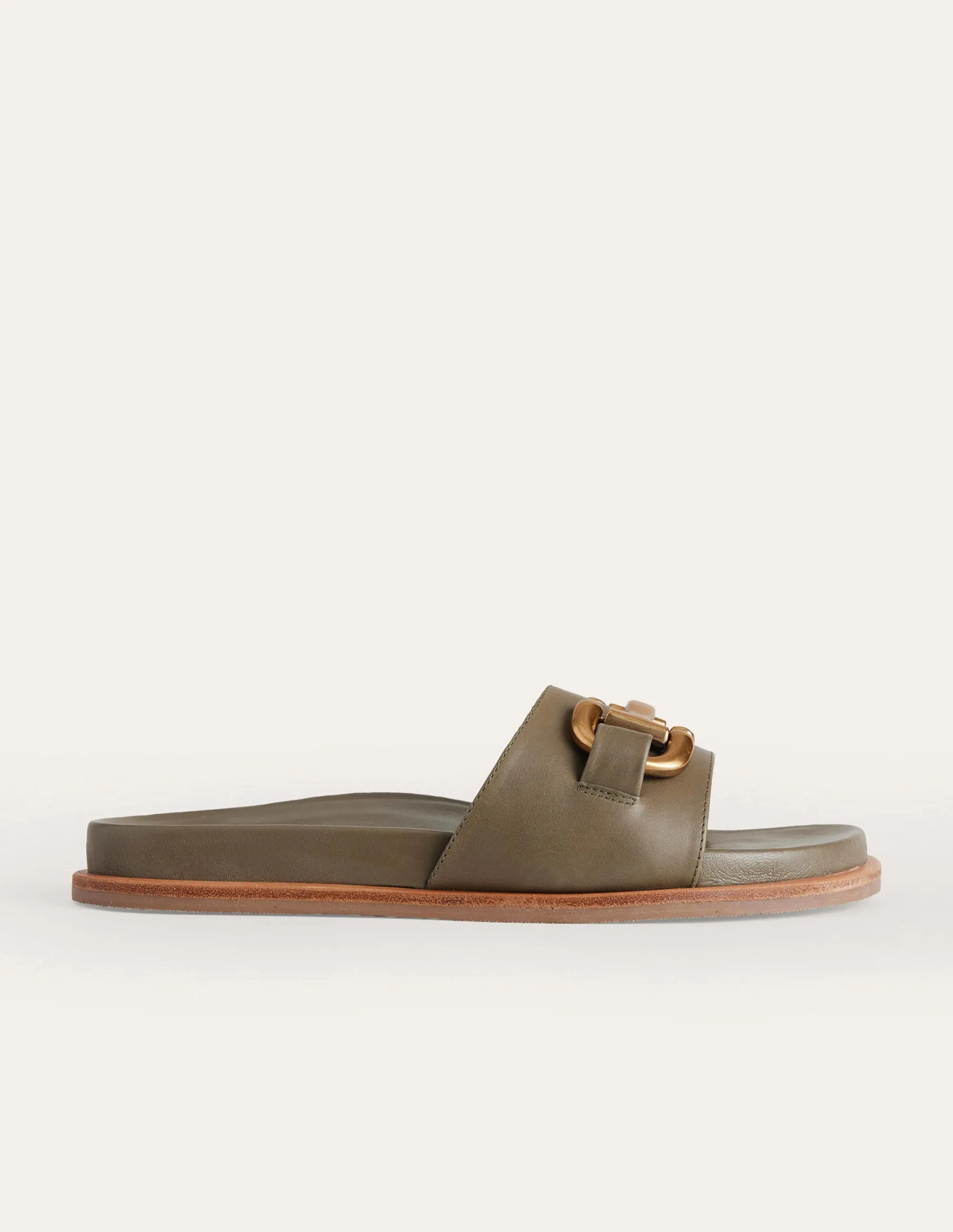 Iris Snaffle Slider Sandals-Deep Olive