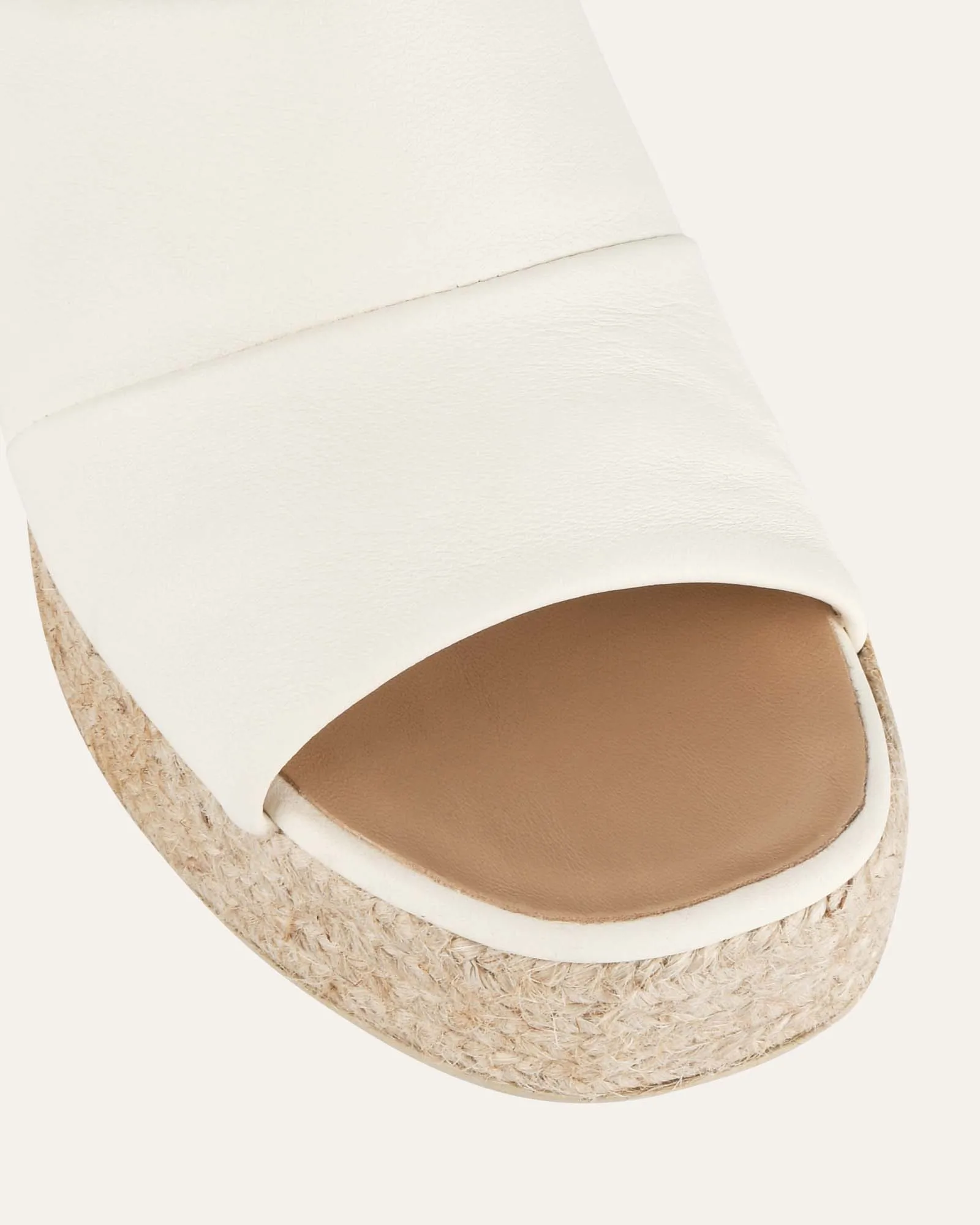 KRISTEN HIGH HEEL ESPADRILLE SANDALS OFF WHITE LEATHER