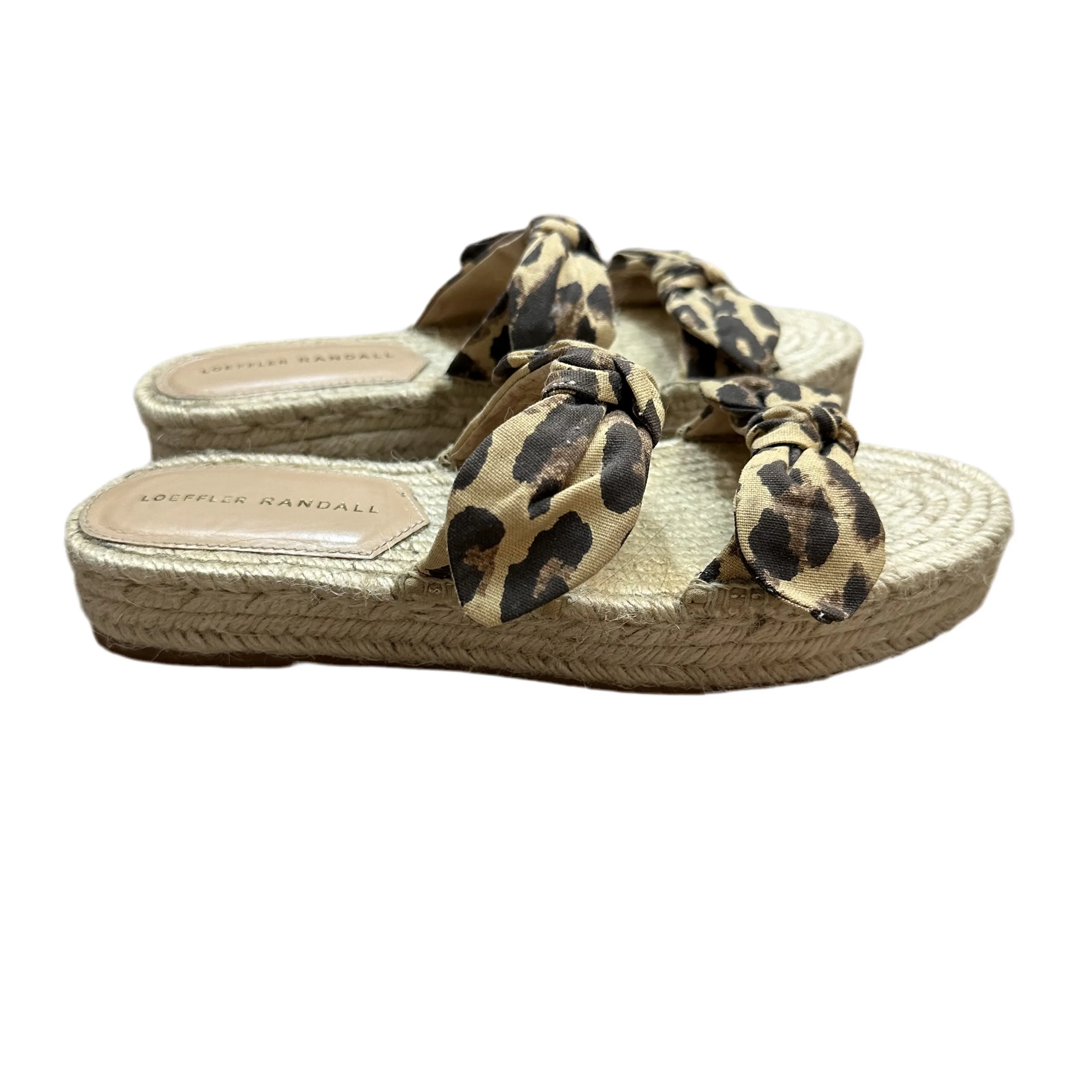 Loeffler Randall Randall Daisy Espadrille Sandals Leopard Bow Platform Flats Slip On