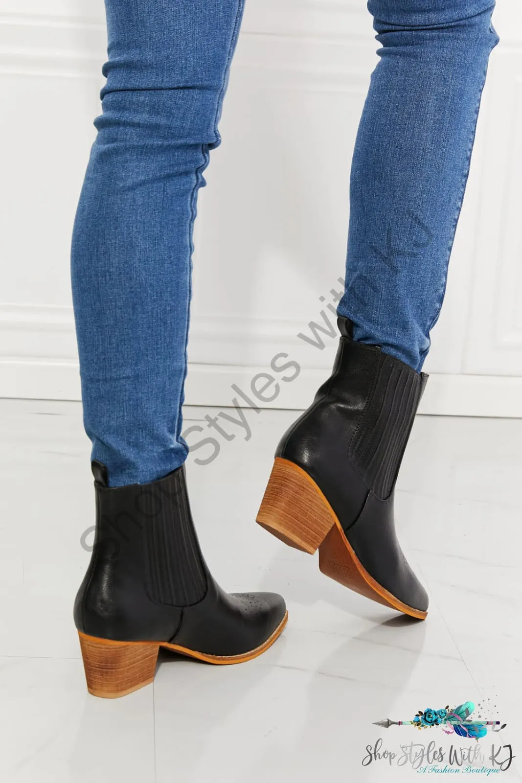 Love the Journey Stacked Heel Chelsea Boot in Black