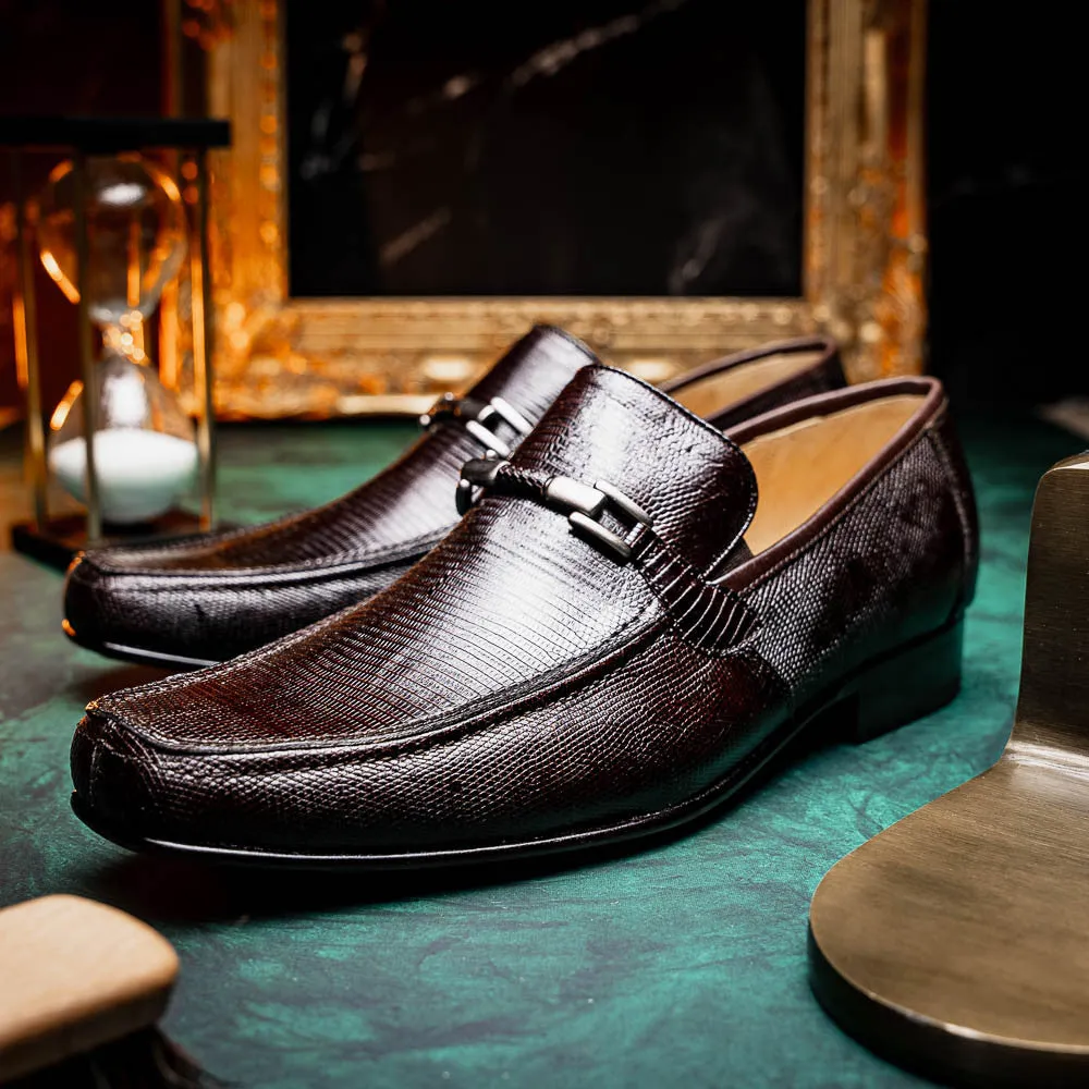 Marco Di Milano Fabro Brown Lizard Loafers