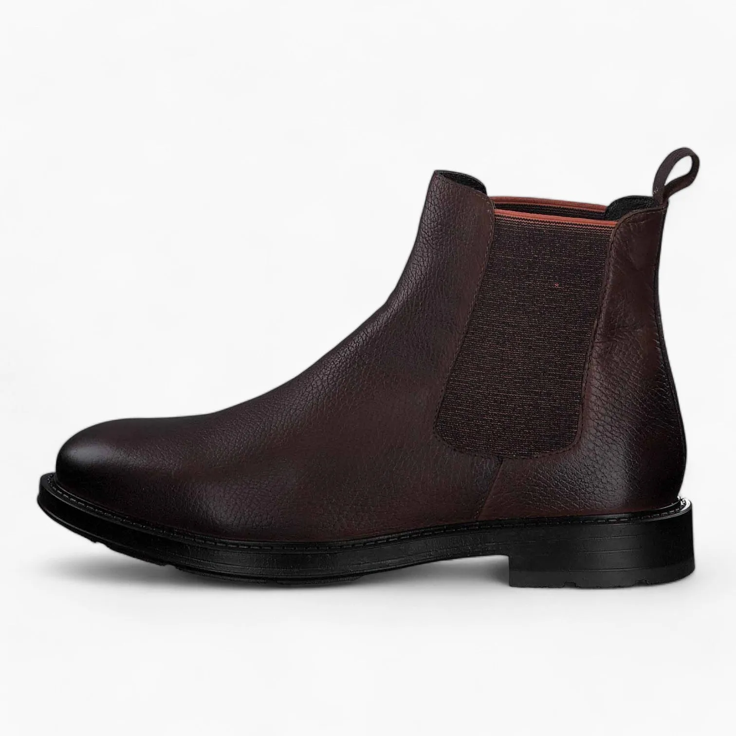 Marco Tozzi by Guido Maria Kretschmer Men's Cognac Chelsea Boots – Brown Leather with Orange Accents