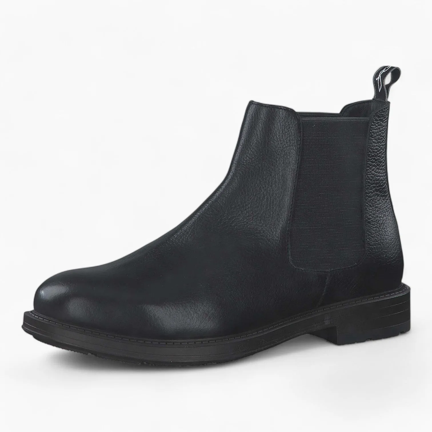 Marco Tozzi by Guido Maria Kretschmer Men's Leather Chelsea Boots – Black, Comfort Fit