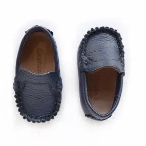 Navy Leather Driving Moccasin