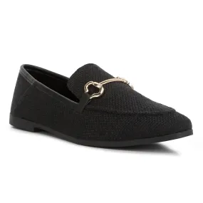 Neoma Horsebit Detail Flat Canvas Loafers