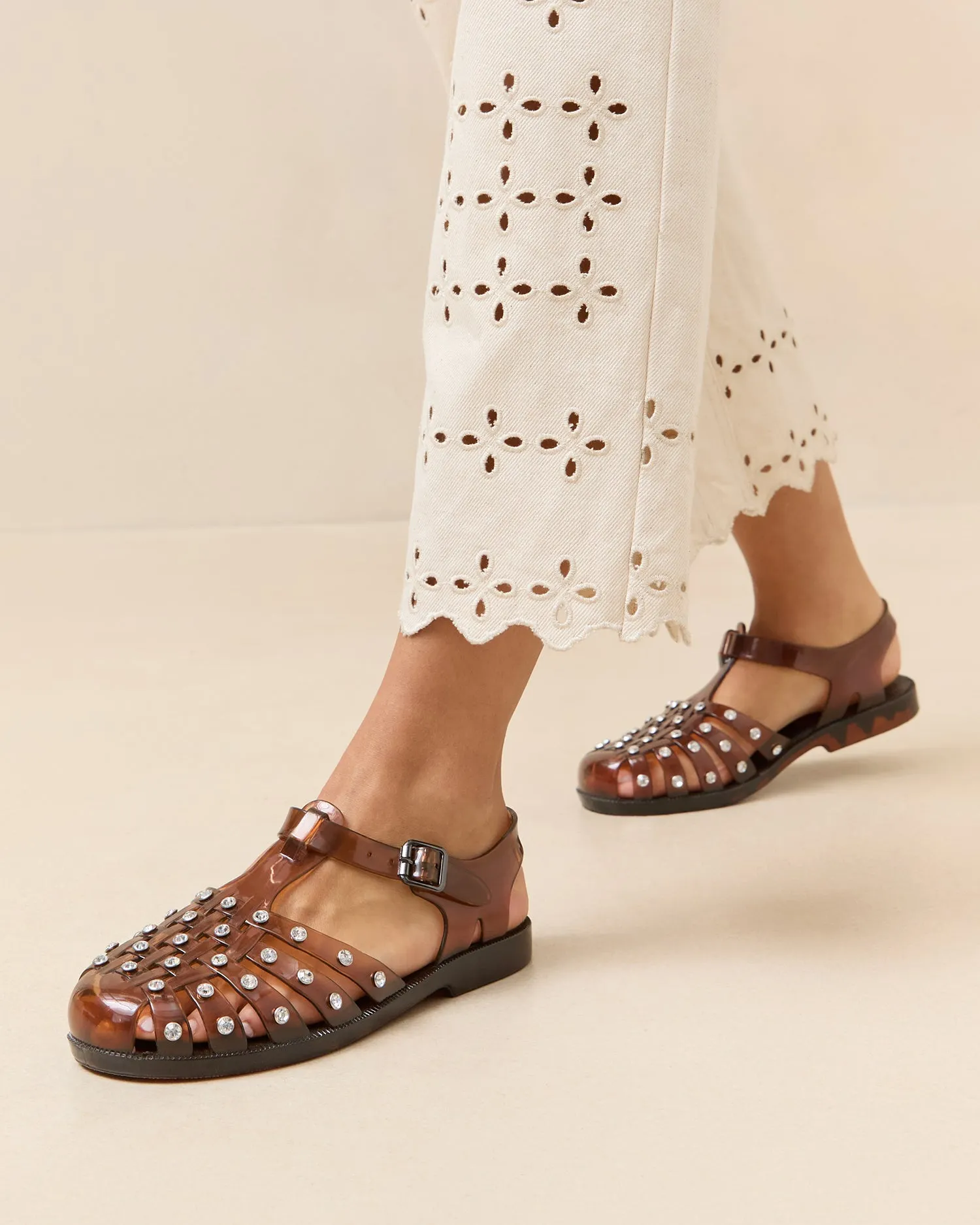 Rhys Brown Glitter Jelly Sandal