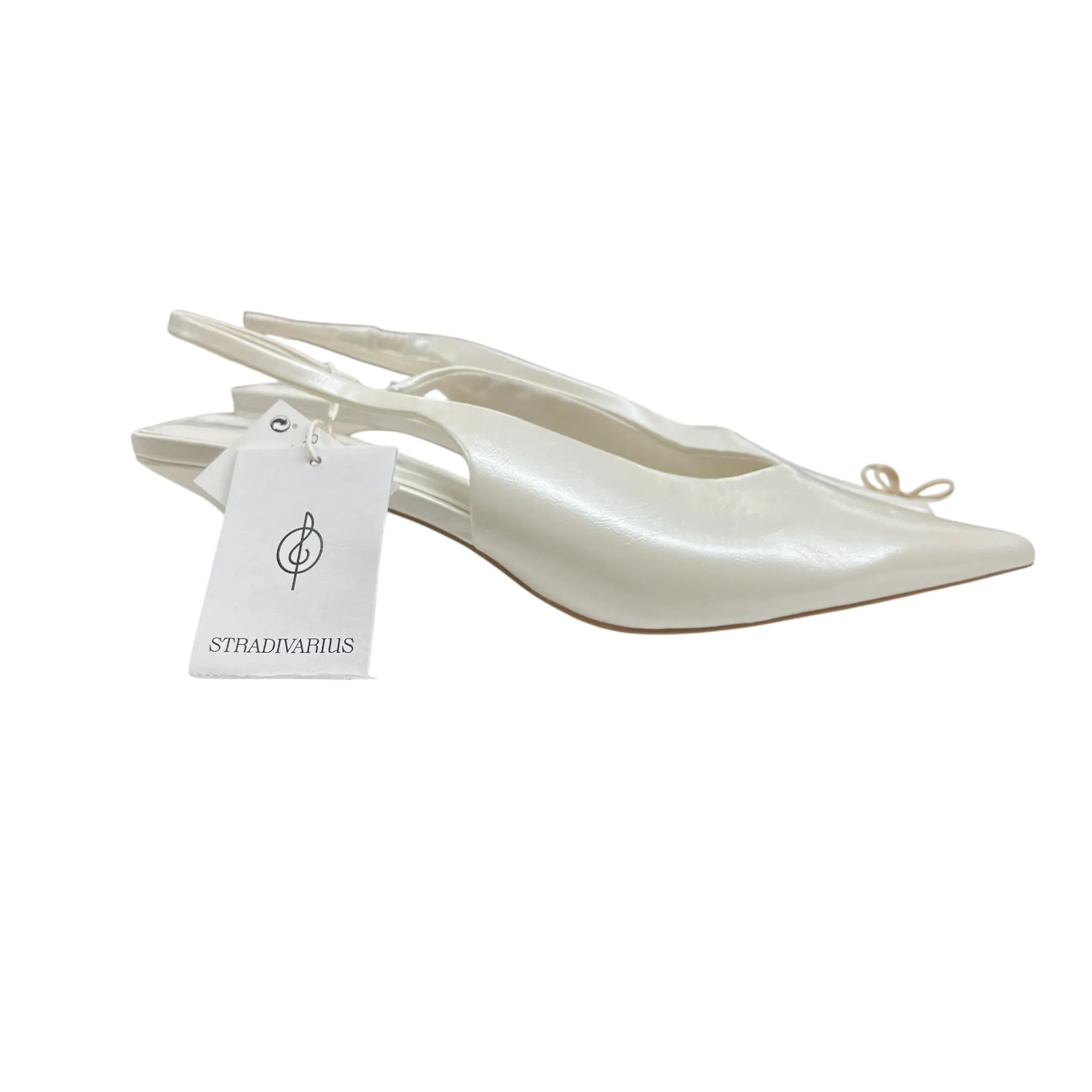 Shoes Heels Kitten By Stradivarius In Ivory, Size:8