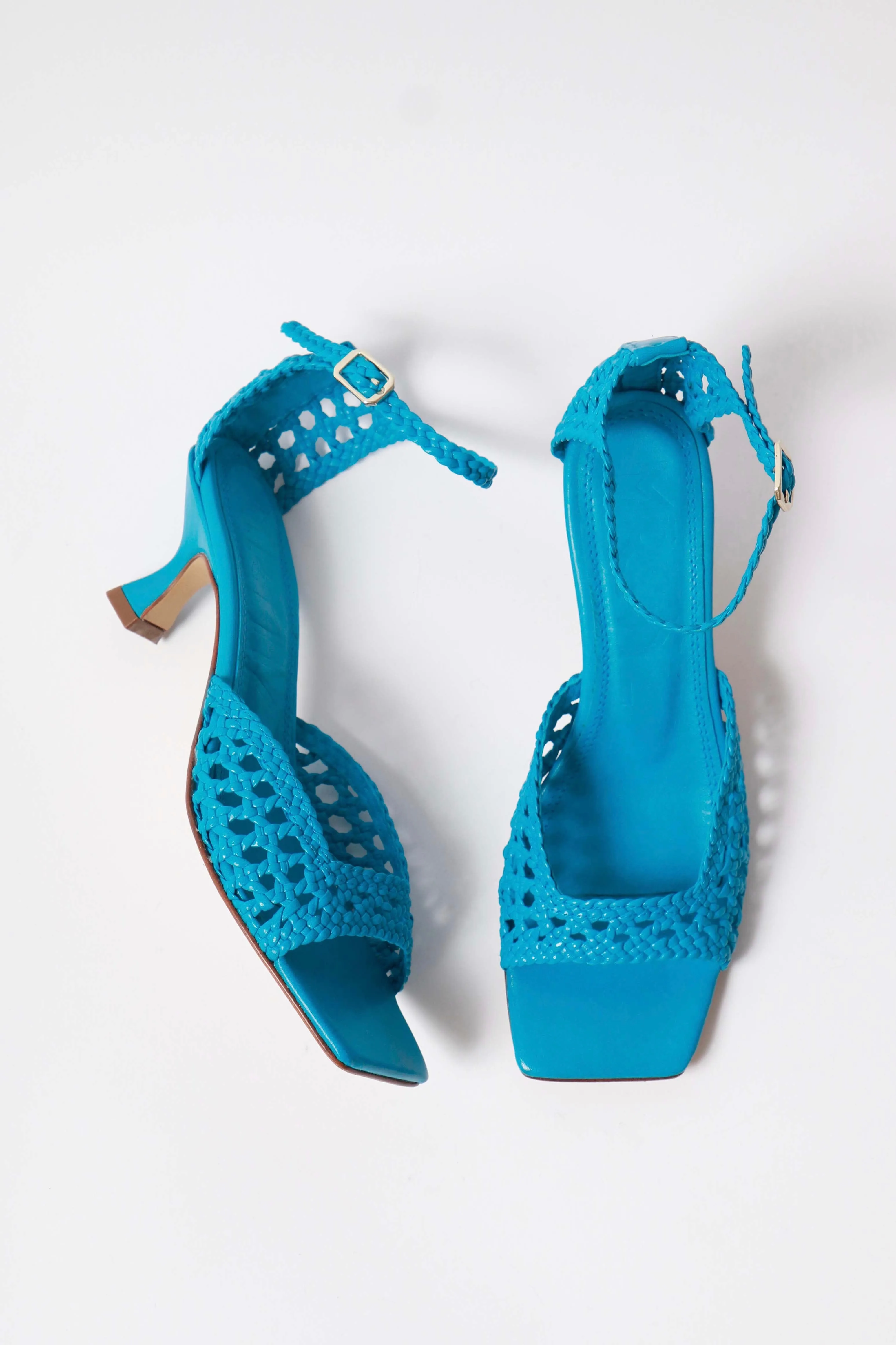 Souliers Martinez - Veronica Sandals: Blue Woven