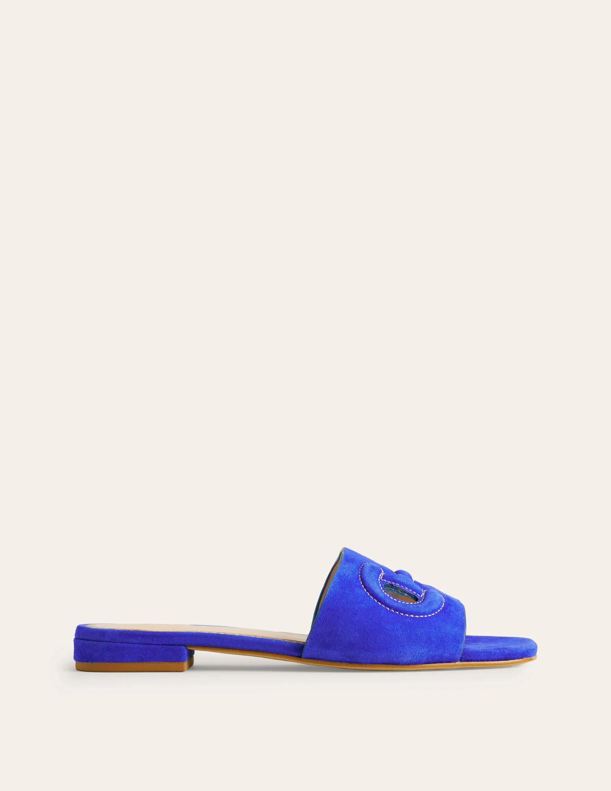 Stitch Cut Out Snaffle Sliders-Bright Blue