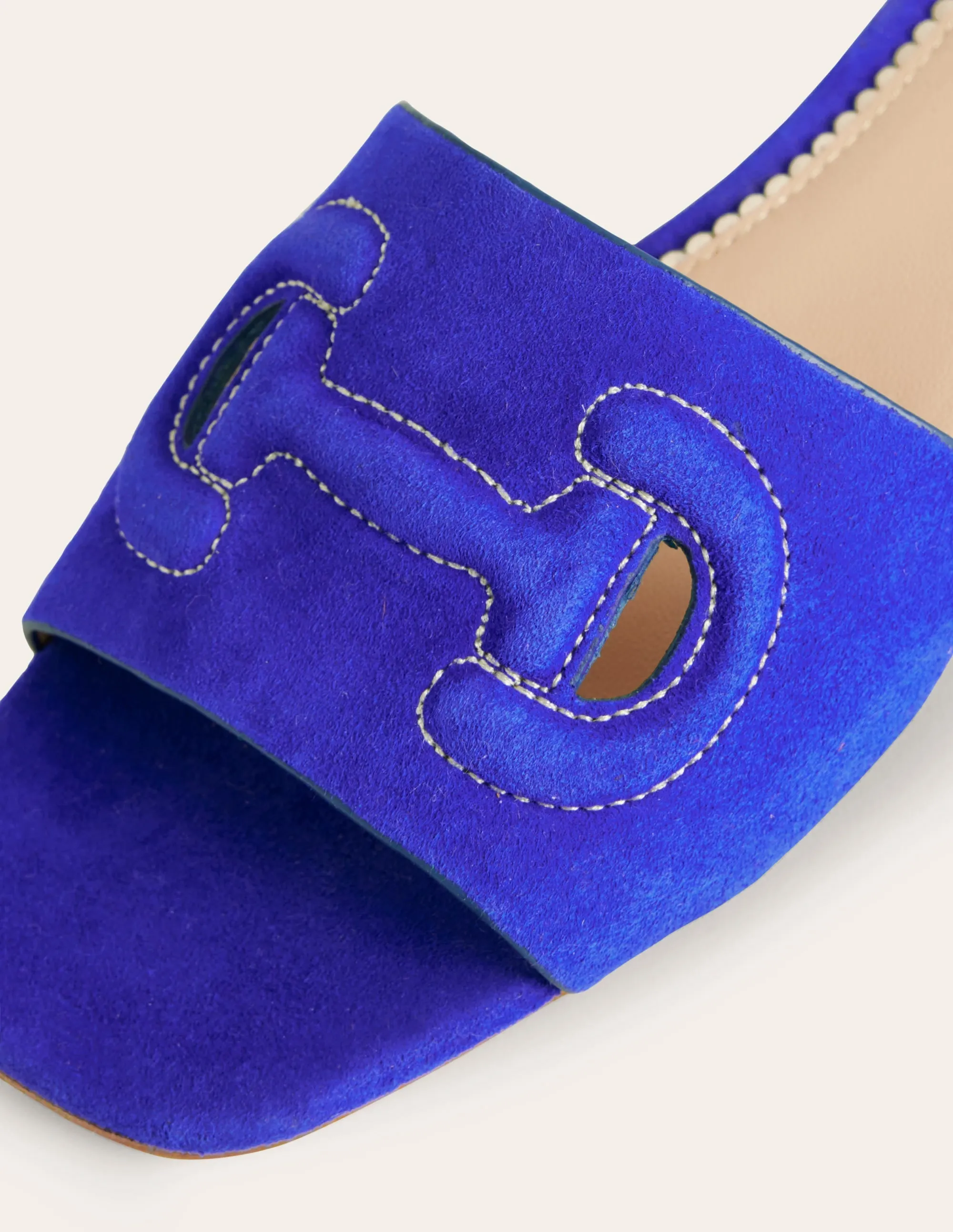 Stitch Cut Out Snaffle Sliders-Bright Blue