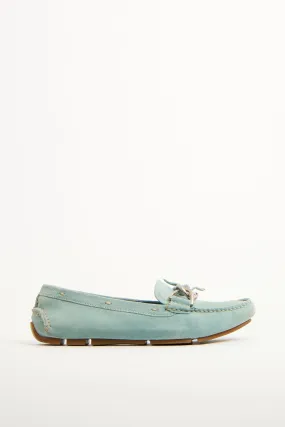 Teal Suede Driving Loafer