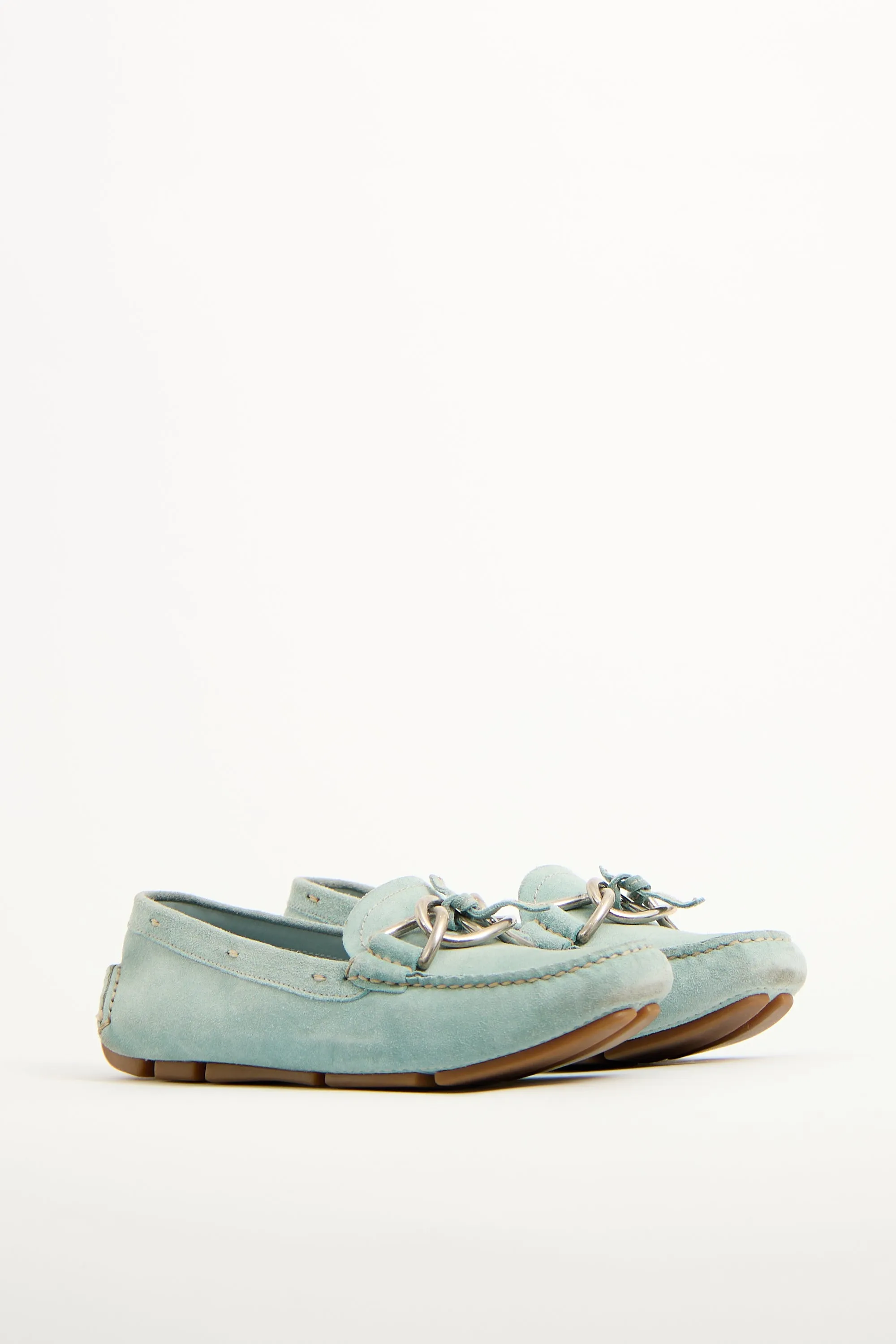 Teal Suede Driving Loafer