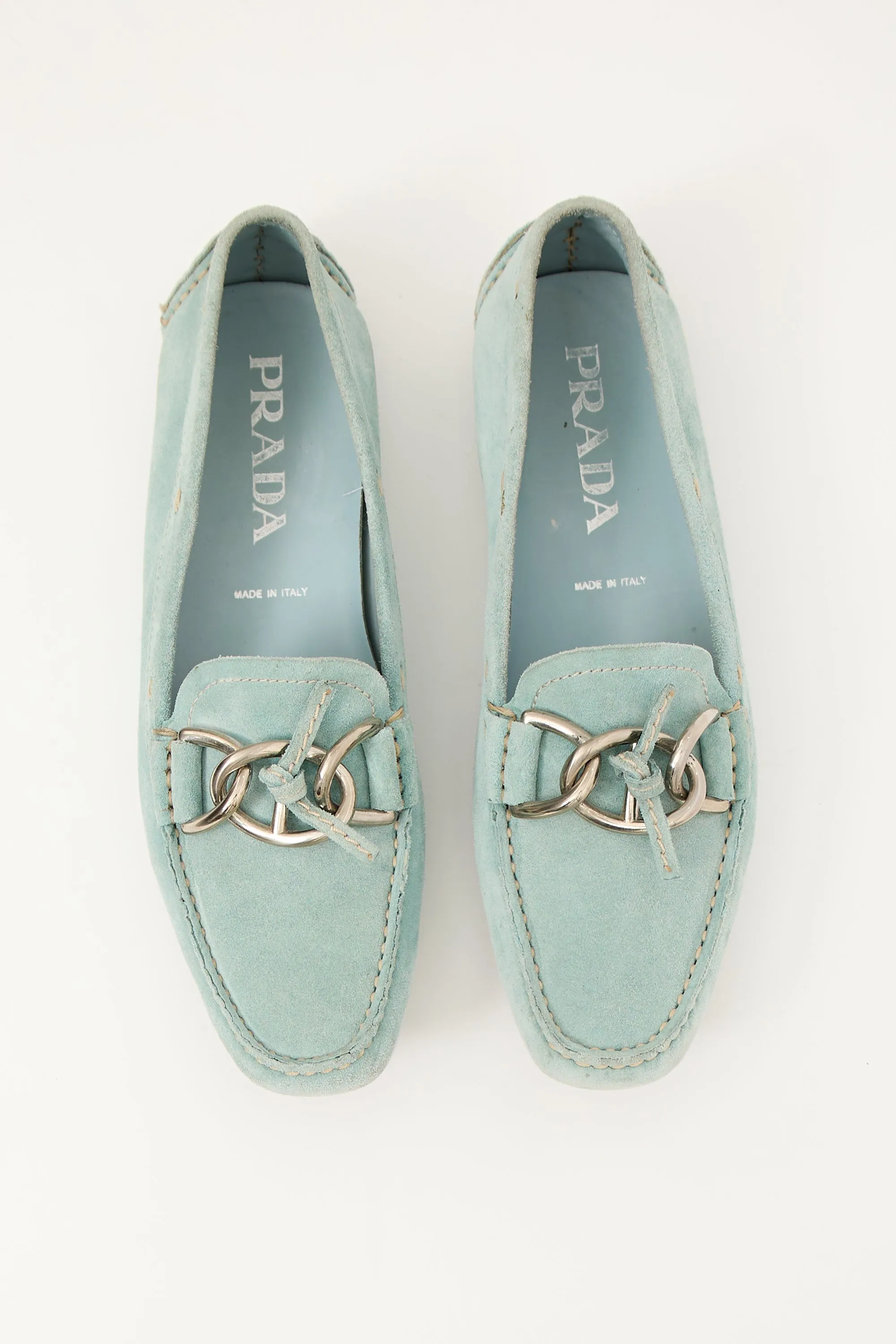 Teal Suede Driving Loafer