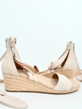 UGG Women's Nude Wedge Espadrille Sandals Size 10