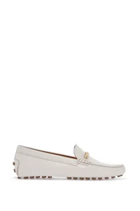 WHITE LIME CALFSKIN DRIVING LOAFER WITH LOW HEEL