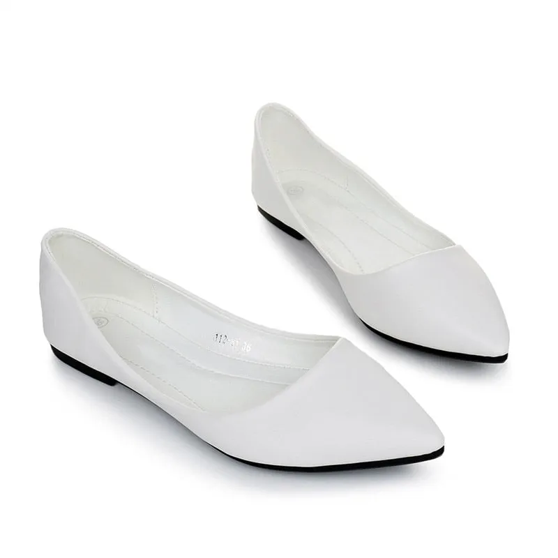 Women's Spring/Autumn Leather Pointed Toe Flats